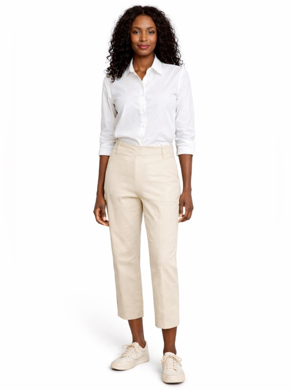 NWT H&M SZ 4 khaki colored pants w/side zip, belt loops/waist 28”-29”/inseam 26”